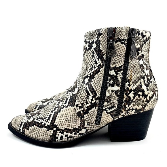 GUESS faux snakeskin python cowgirl ankle boots - Picture 4 of 14